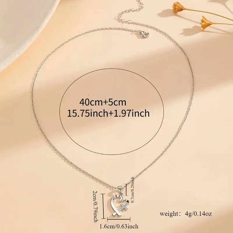 Faith Ignites Fashion | Heart & Cross Pendant Necklace
