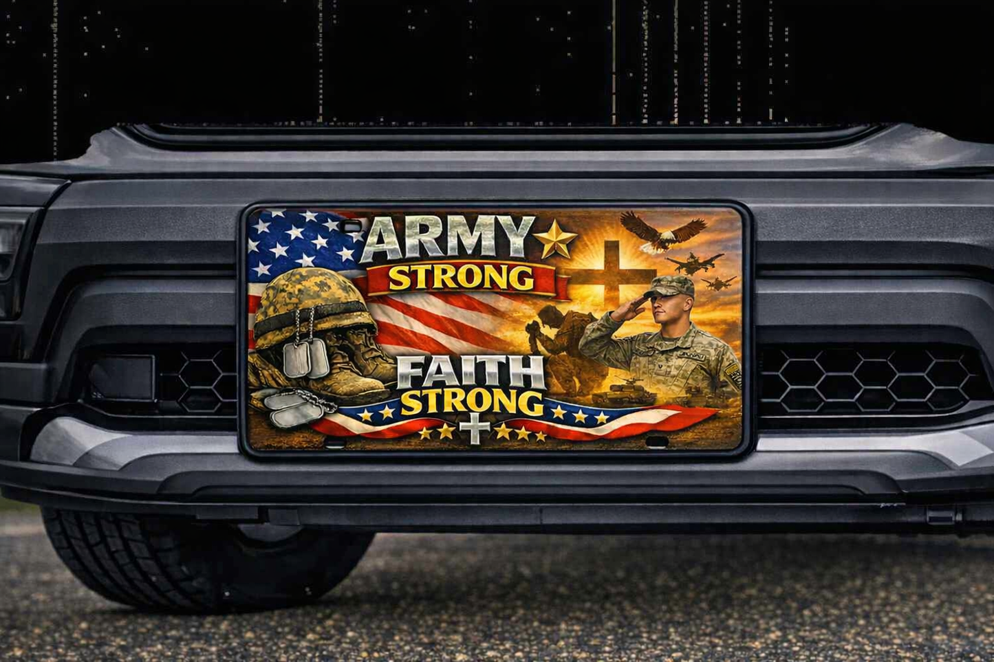 Anchored in Honor: Military Tribute License Plate – Choose Your Branch
