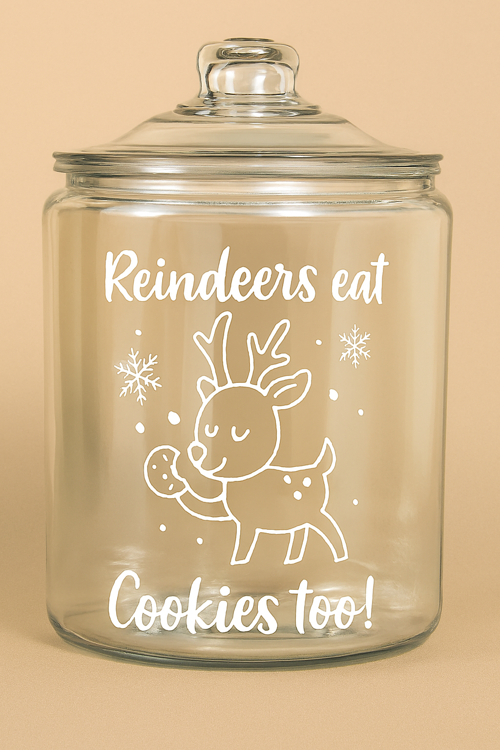 ๐ Holiday Treat Keepers โ Etched Glass Cookie Jars (Sold Separately)