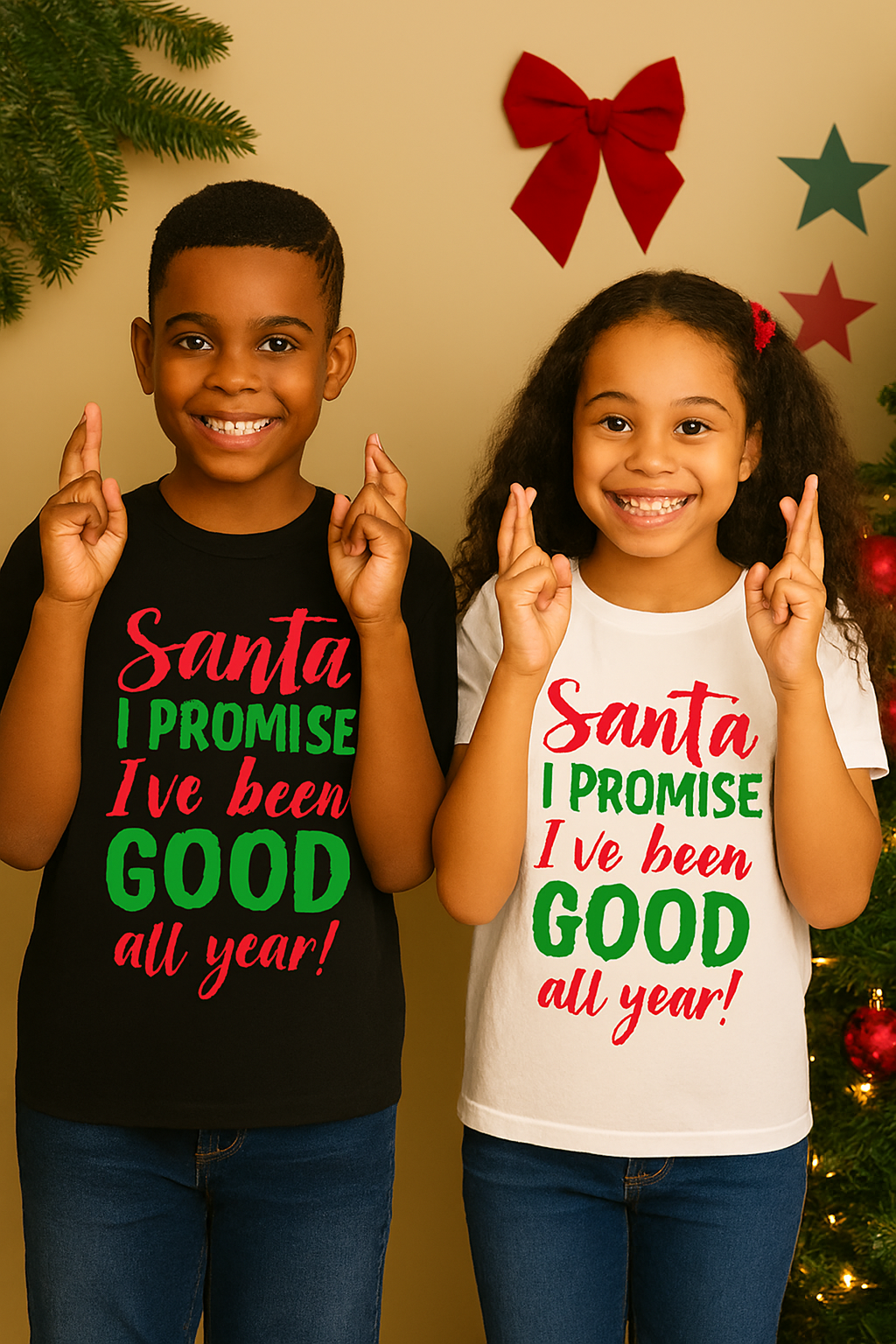 π Santa, I Promise Tee β Unisex Holiday Shirt (Black or White)