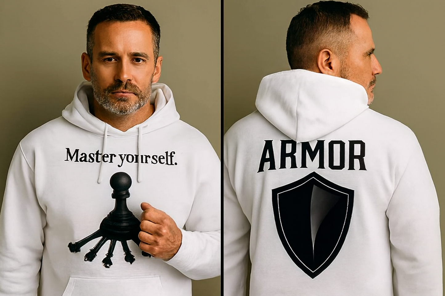 Master Yourself x ARMOR Hoodie – Gray, Red & White Collection