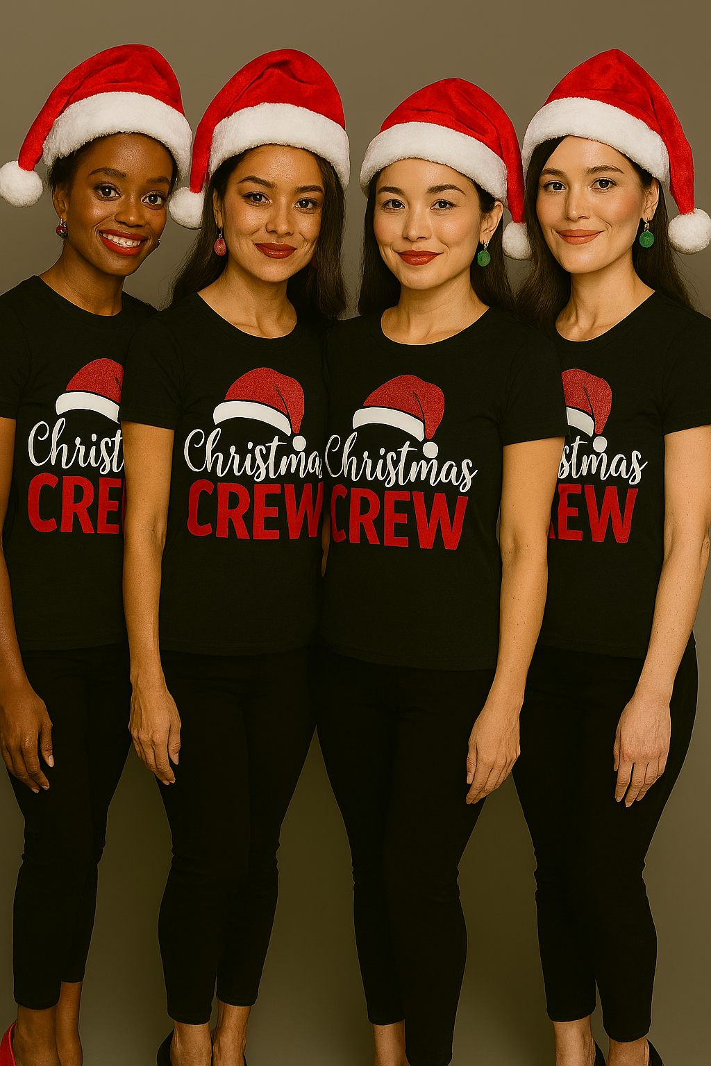Christmas CREW Tee – Festive Fun with Free Santa Hat Flair!