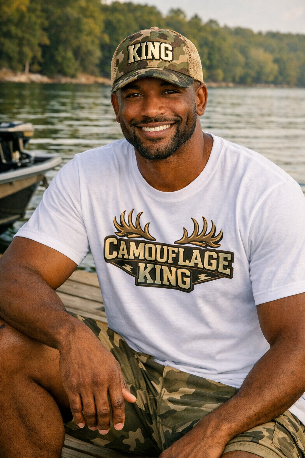 Camouflage King Hat & Shirt Bundle — Father's Day Gift Set