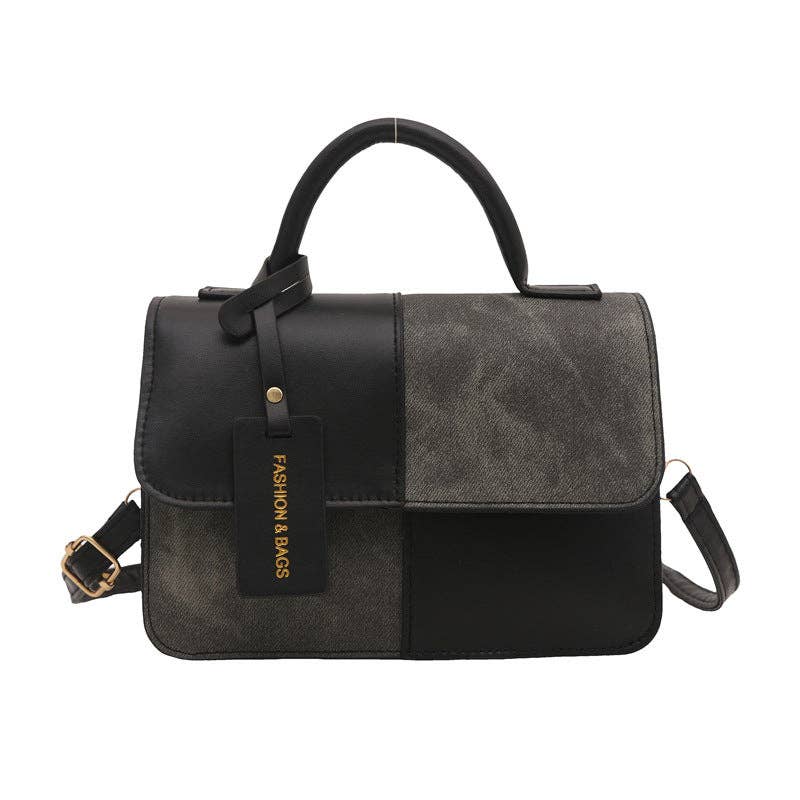Maeve Brooke Mini Shoulder Bag – Black, White & Blue