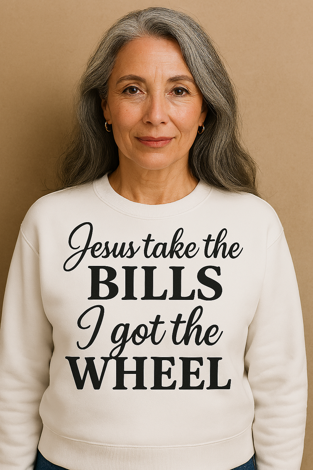 Jesus Take the Bills” Crew Neck Sweatshirt