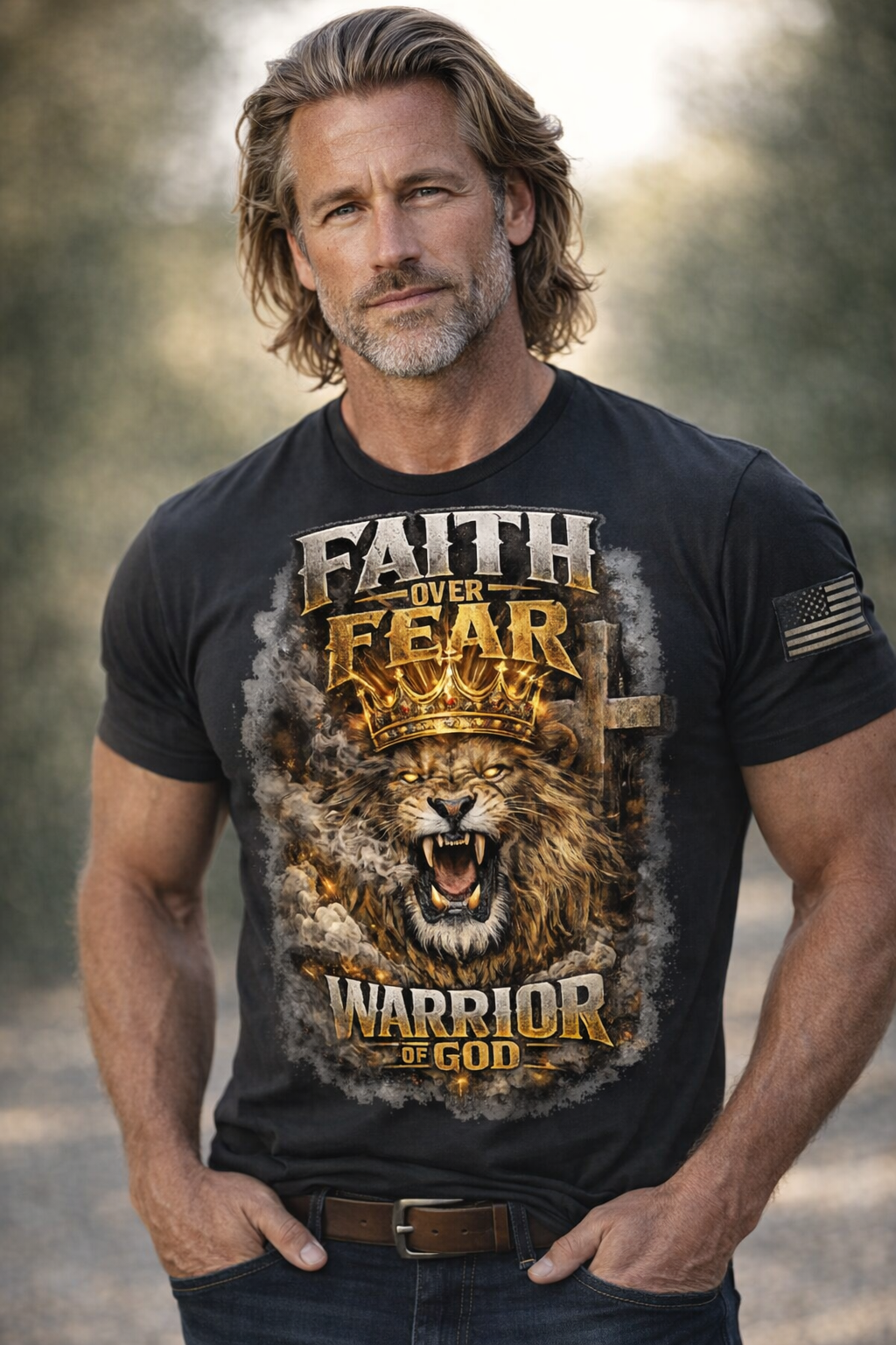 Faith Over Fear — Warrior of God Lion Tee