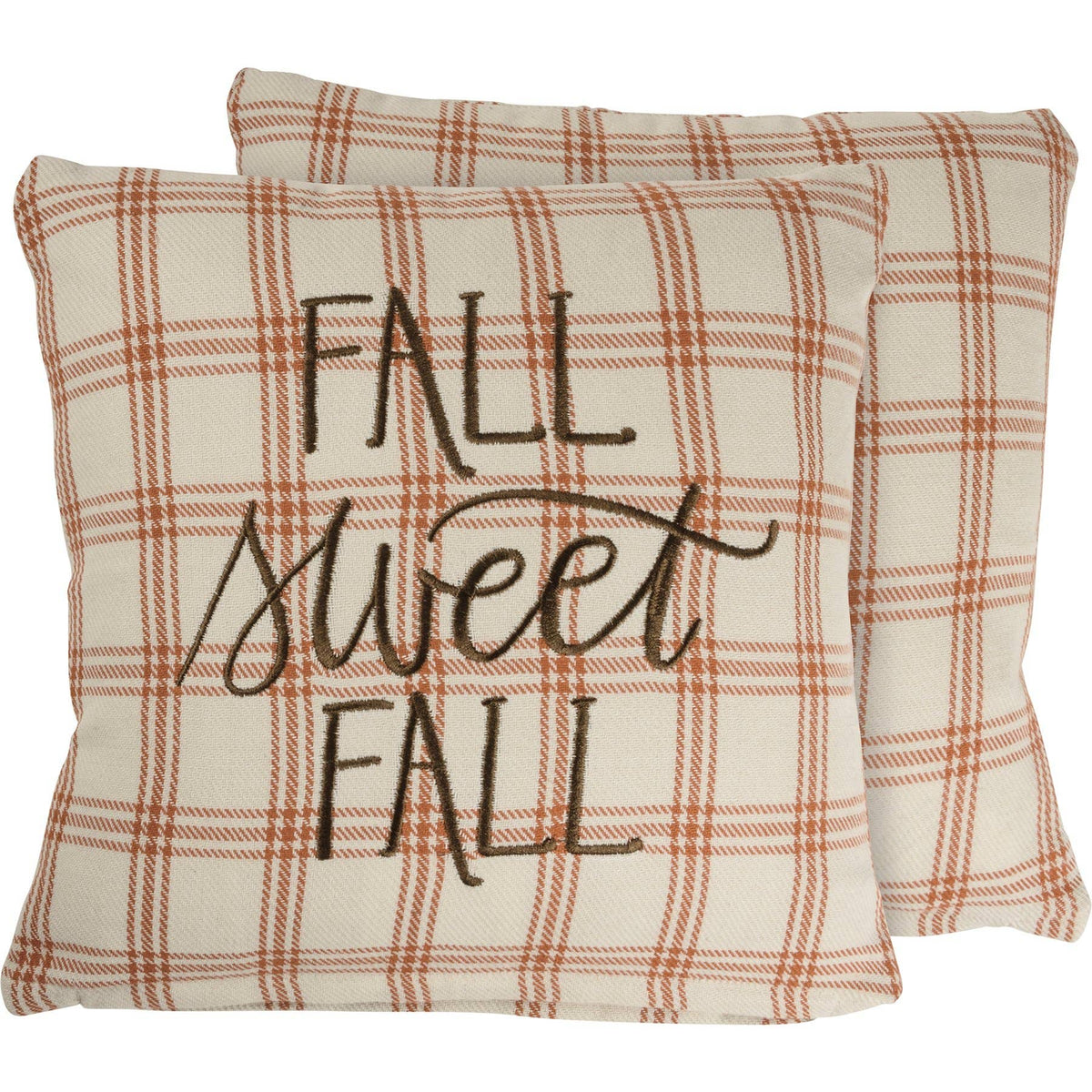 Fall Sweet Fall Embroidered Plaid Pillow | Faith Ignites Fashion