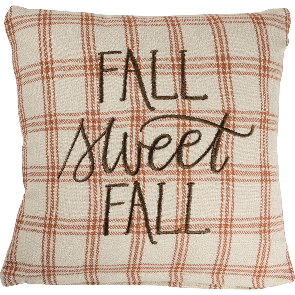 Fall Sweet Fall Embroidered Plaid Pillow | Faith Ignites Fashion