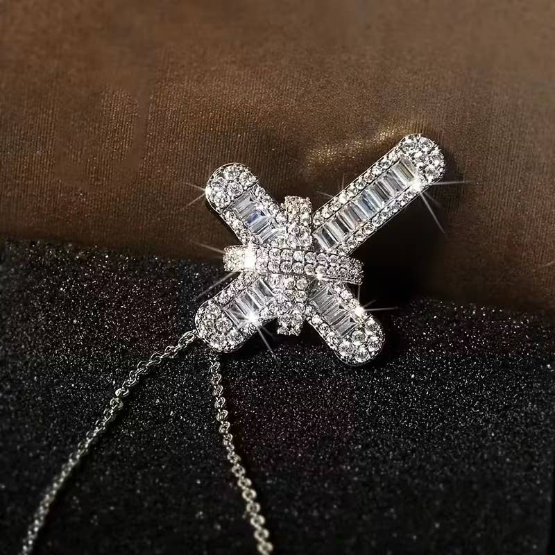 Faith Ignites Fashion | Silver-Tone Baguette Cross Necklace