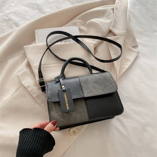 Maeve Brooke Mini Shoulder Bag – Black, White & Blue