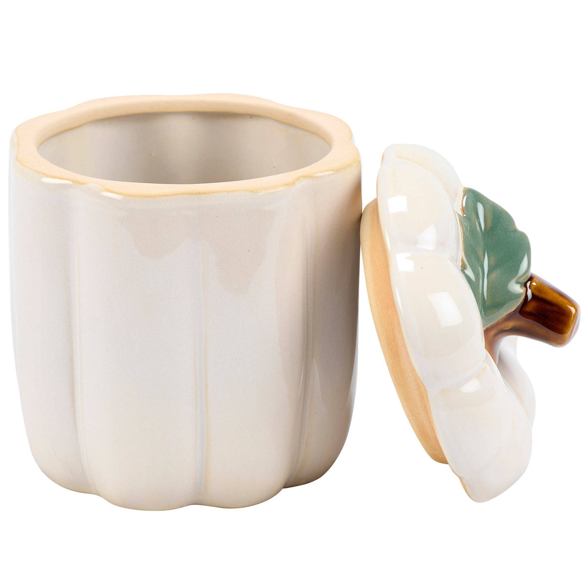Tall White Pumpkin Ceramic Treat Jar | Faith Ignites Fashion
