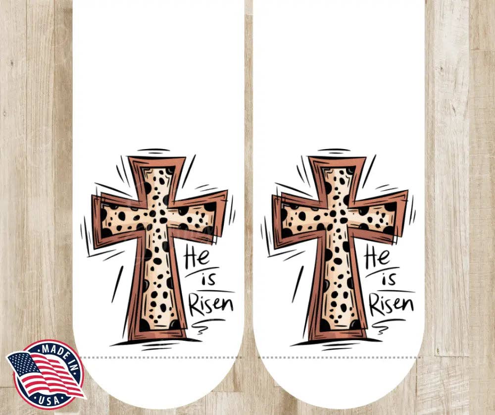 Faith Ignites Fashion He Is Risen White No-Show Socks