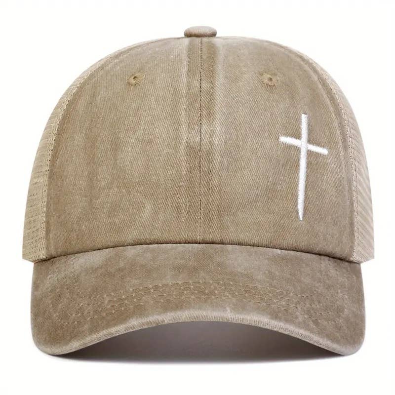 Faith Cross Trucker Hat – Christian Embroidered Cap | Faith Ignites Fashion