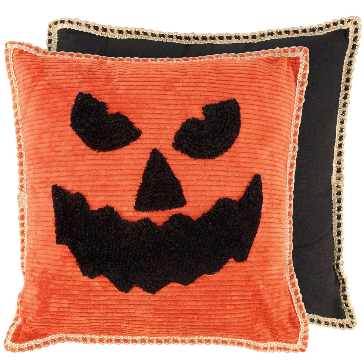 Scary Jack-O’-Lantern Corduroy Pillow | Faith Ignites Fashion