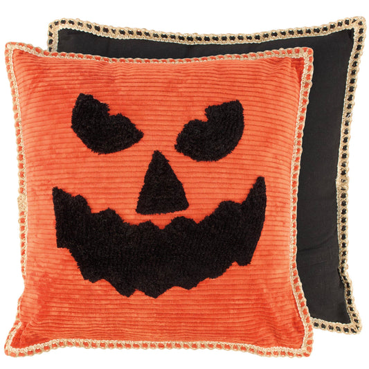 Scary Jack-O’-Lantern Corduroy Pillow | Faith Ignites Fashion