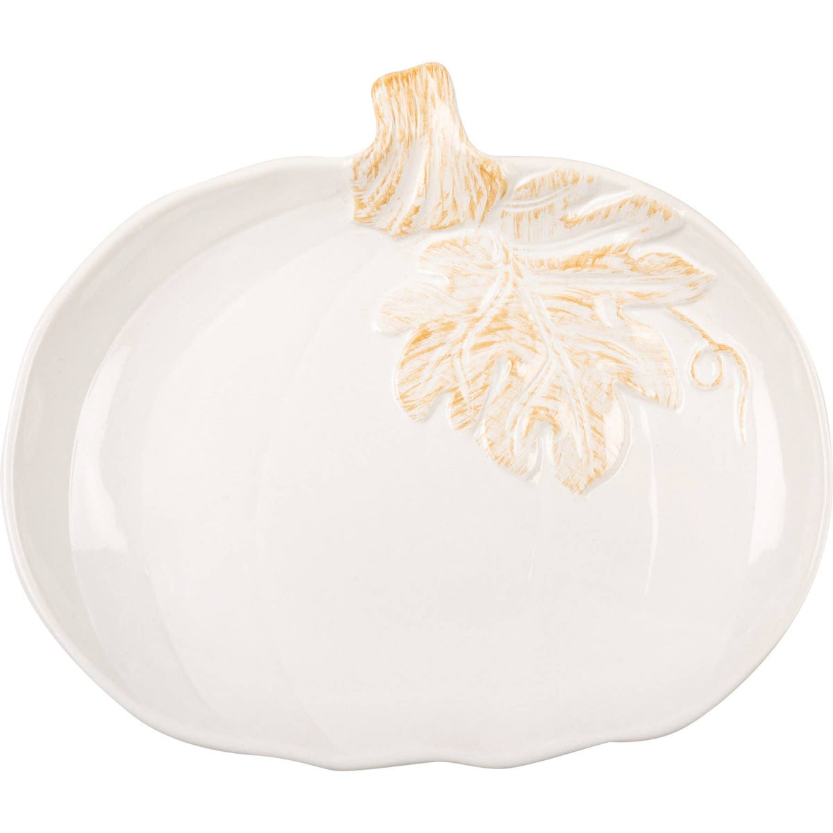 Large White Pumpkin Ceramic Plate | Faith Ignites Fashion