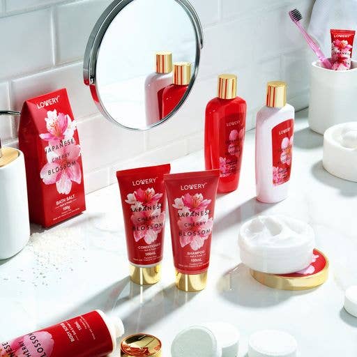 Japanese Cherry Blossom Luxury Spa Gift Set | 25-Piece Bath Collection | FIF