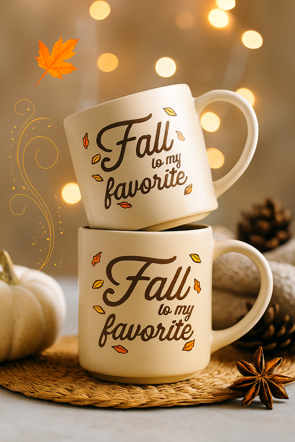 Fall Is My Favorite – Set of 2 Autumn Coffee Mugs