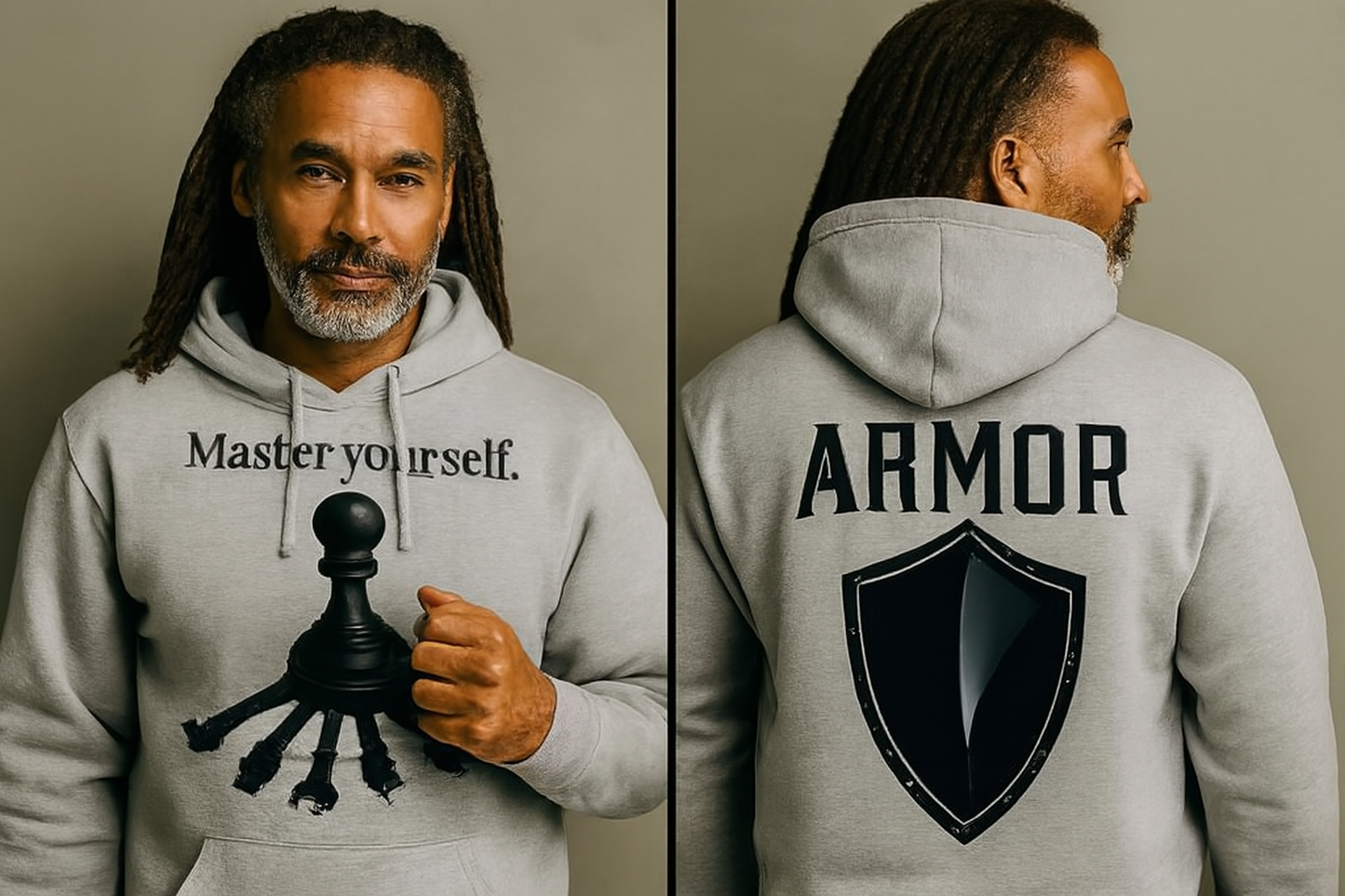 Master Yourself x ARMOR Hoodie – Gray, Red & White Collection