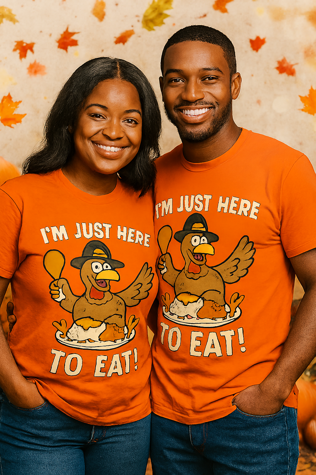 I’m Just Here to Eat!” Thanksgiving Turkey Tee – Unisex Humor Edition