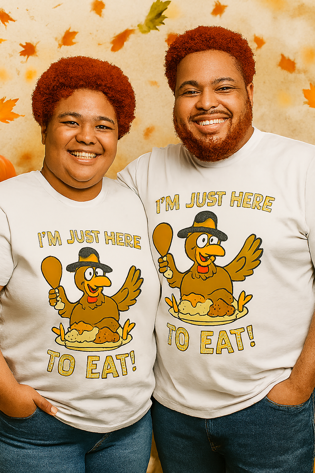 I’m Just Here to Eat!” Thanksgiving Turkey Tee – Unisex Humor Edition