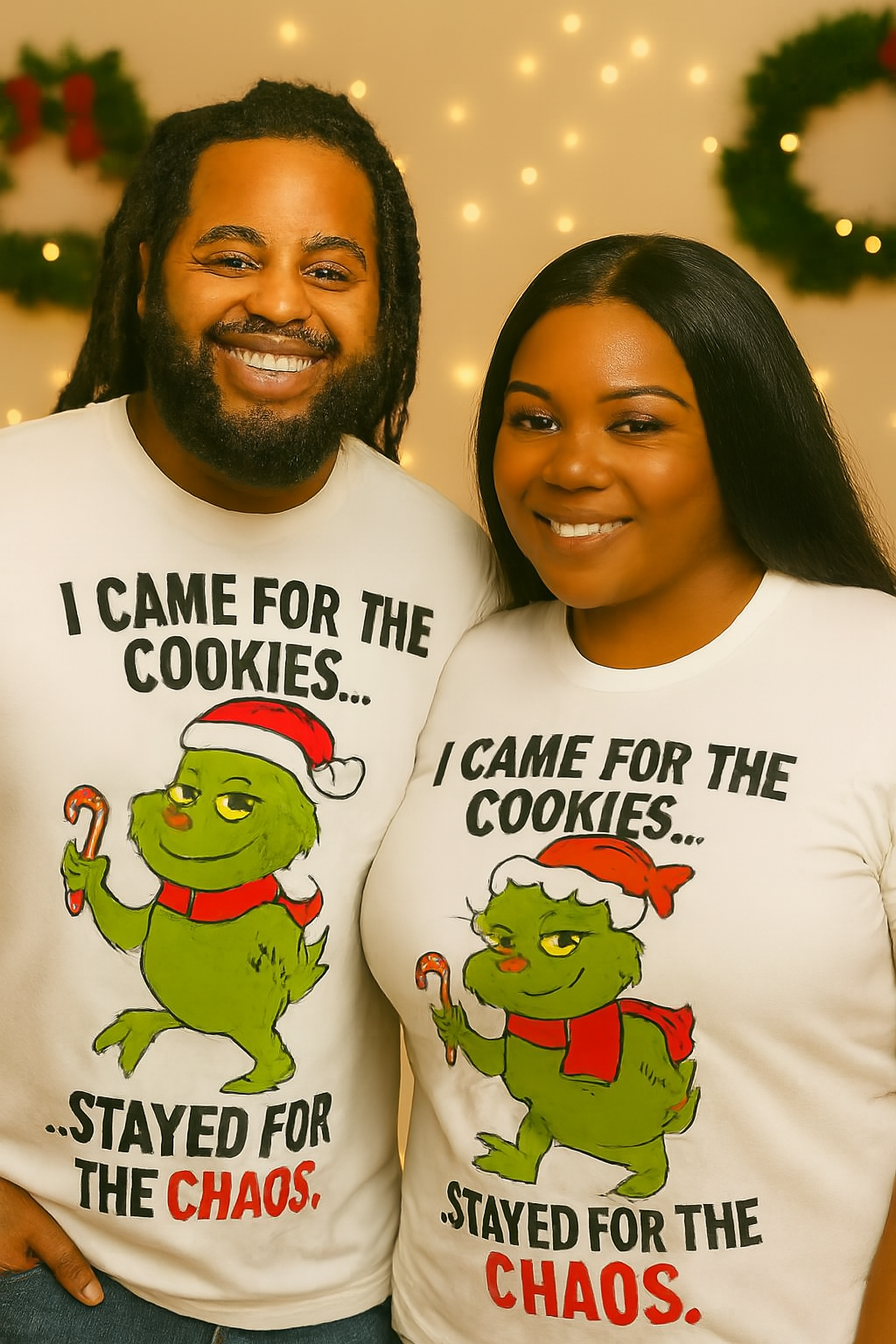 🎄Cookies & Chaos” Grinch Tee – Holiday Mischief Edition