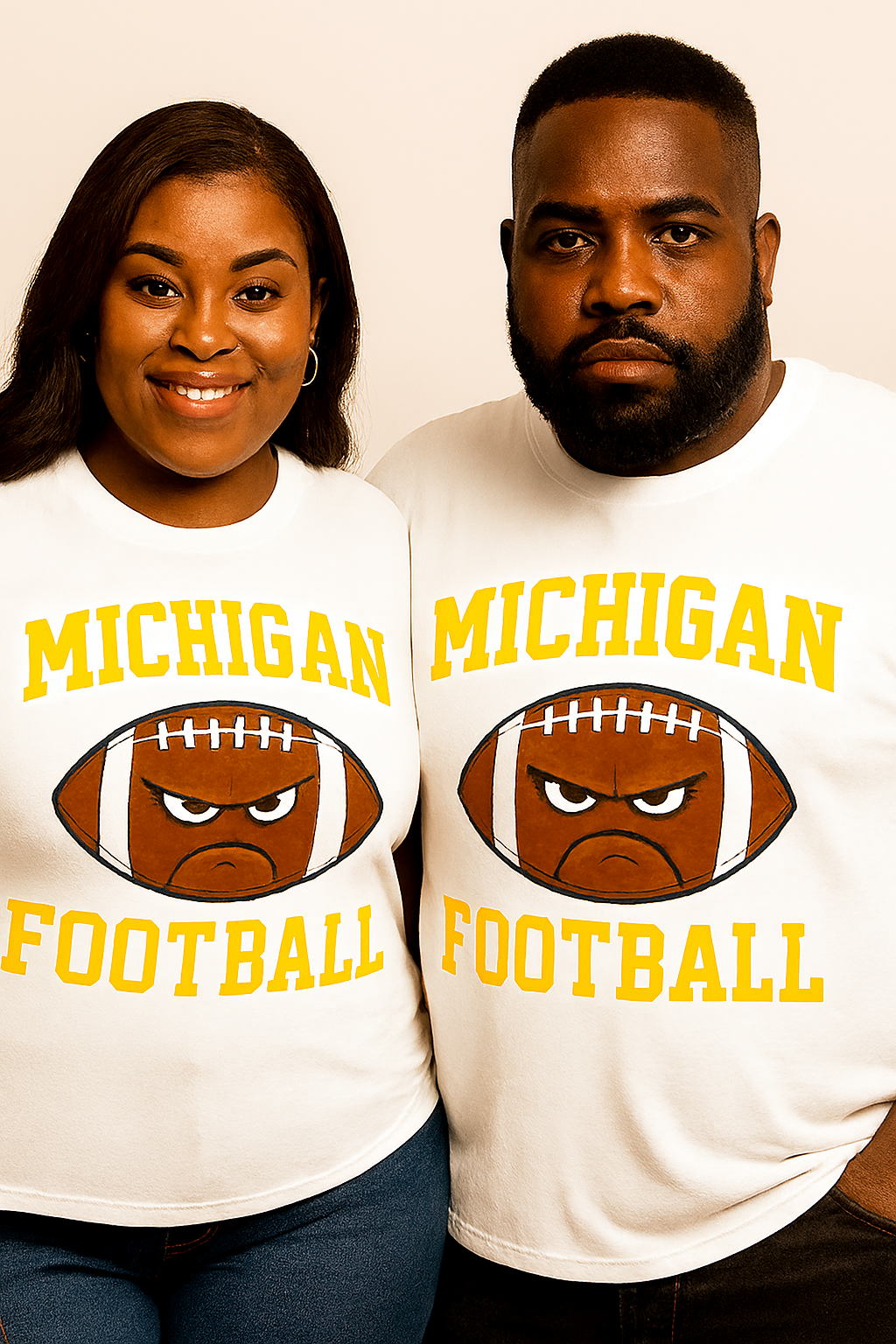 :  🏈"Michigan Gridiron Grit Tee – Navy or White"