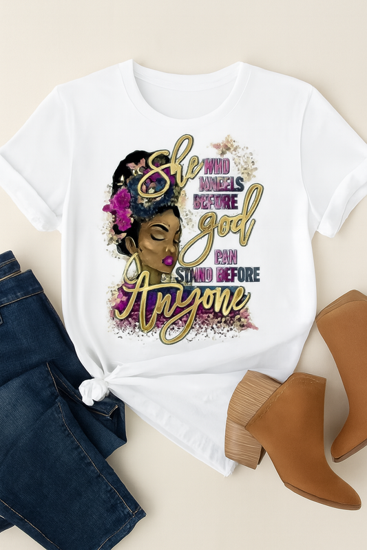 She Who Kneels – Floral Faith Tee
