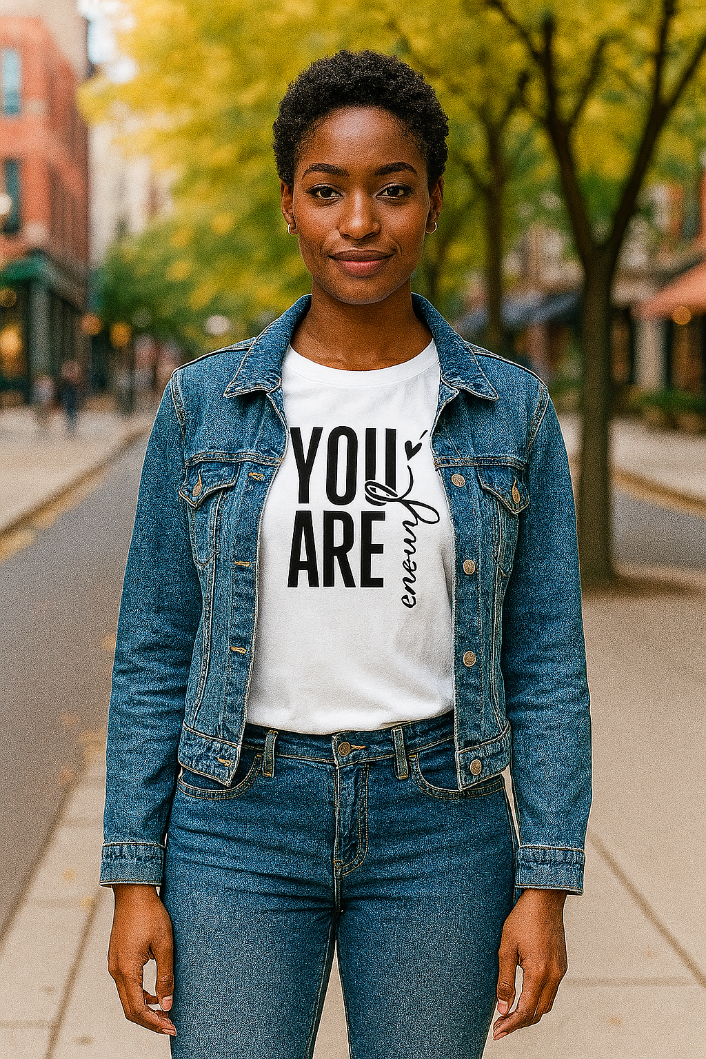 “You Are Enough” Affirmation Tee – Bold, Uplifting Style + Free Inspirational Necklace (Quotes Vary)