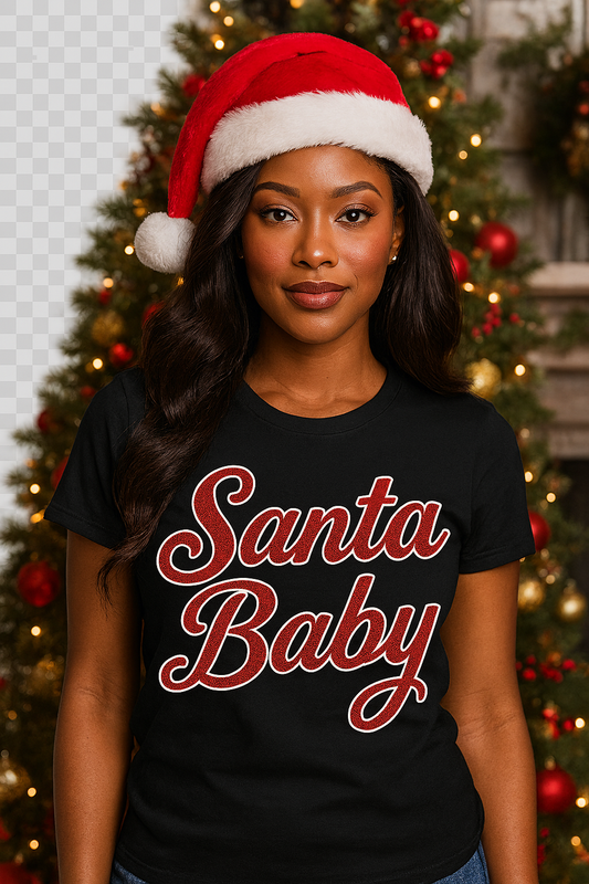 Santa Baby Glitter Tee – Holiday Edition