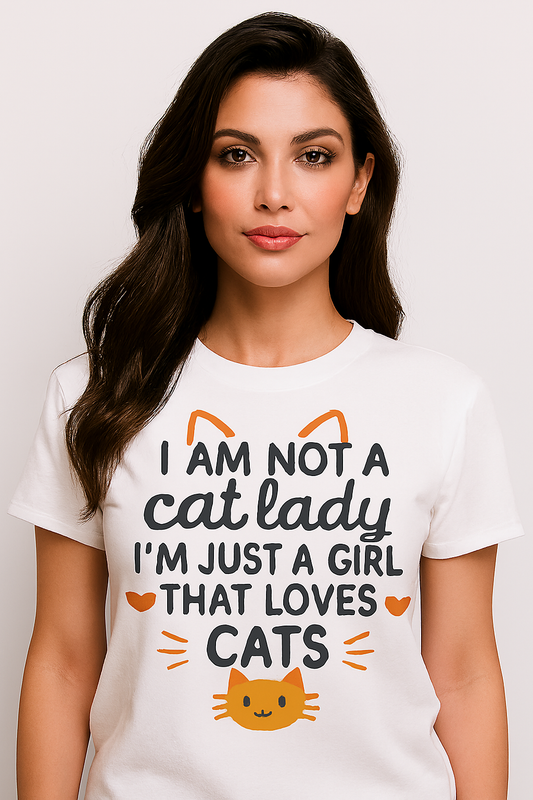🐾 Not a Cat Lady Tee – Just a Girl Who Loves Cats!