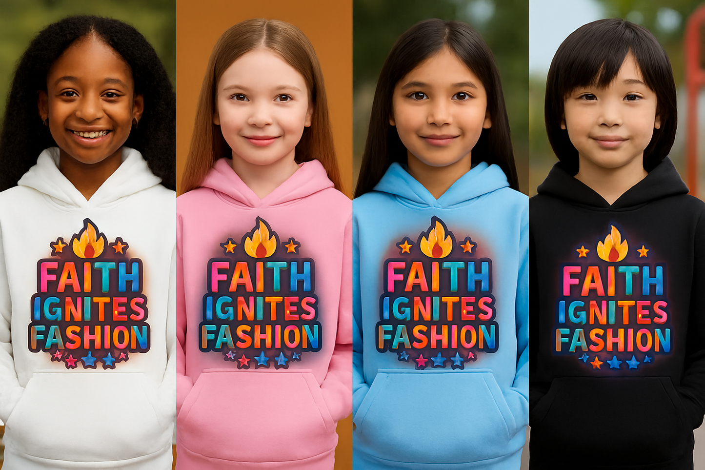 Faith Ignites Fashion Girls’ Heavy Blend Hoodie