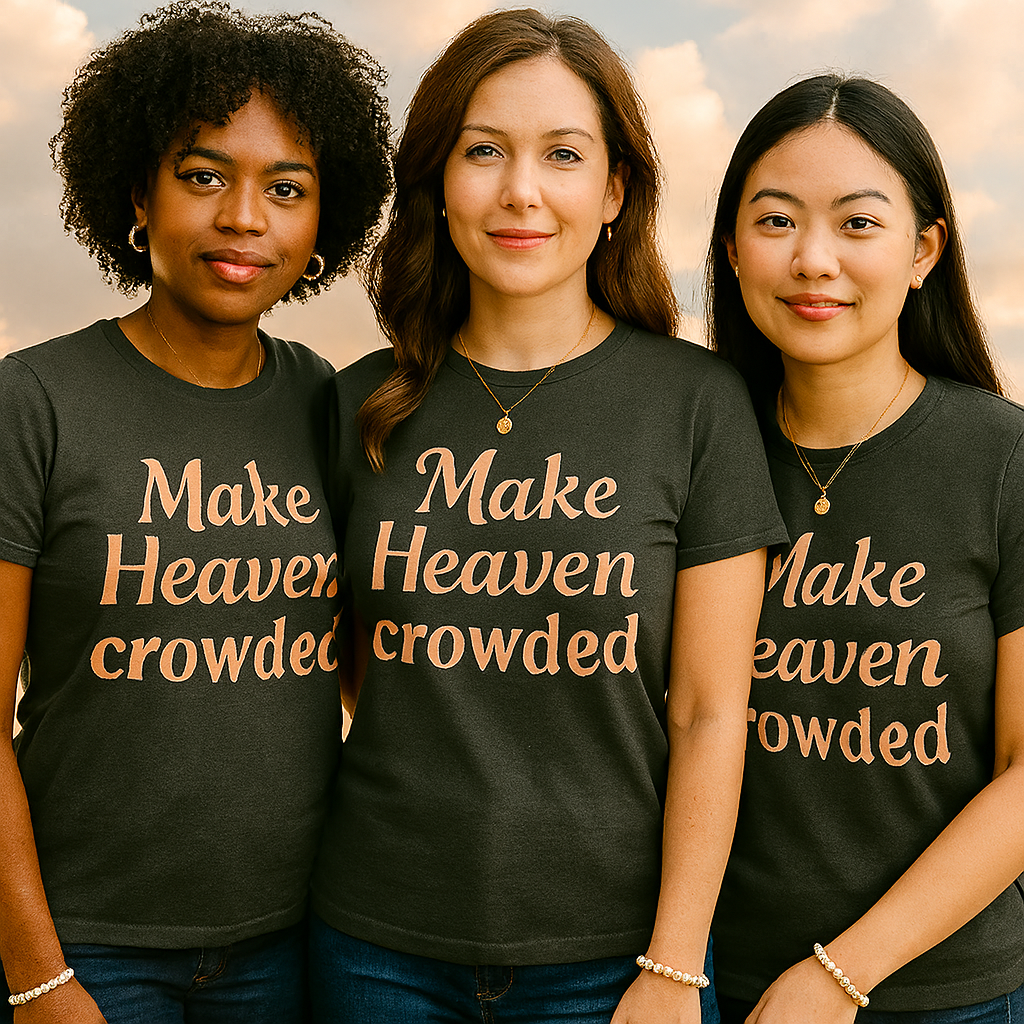 Make Heaven Crowded – Inspirational Cotton Tee (Multiple Color Options)