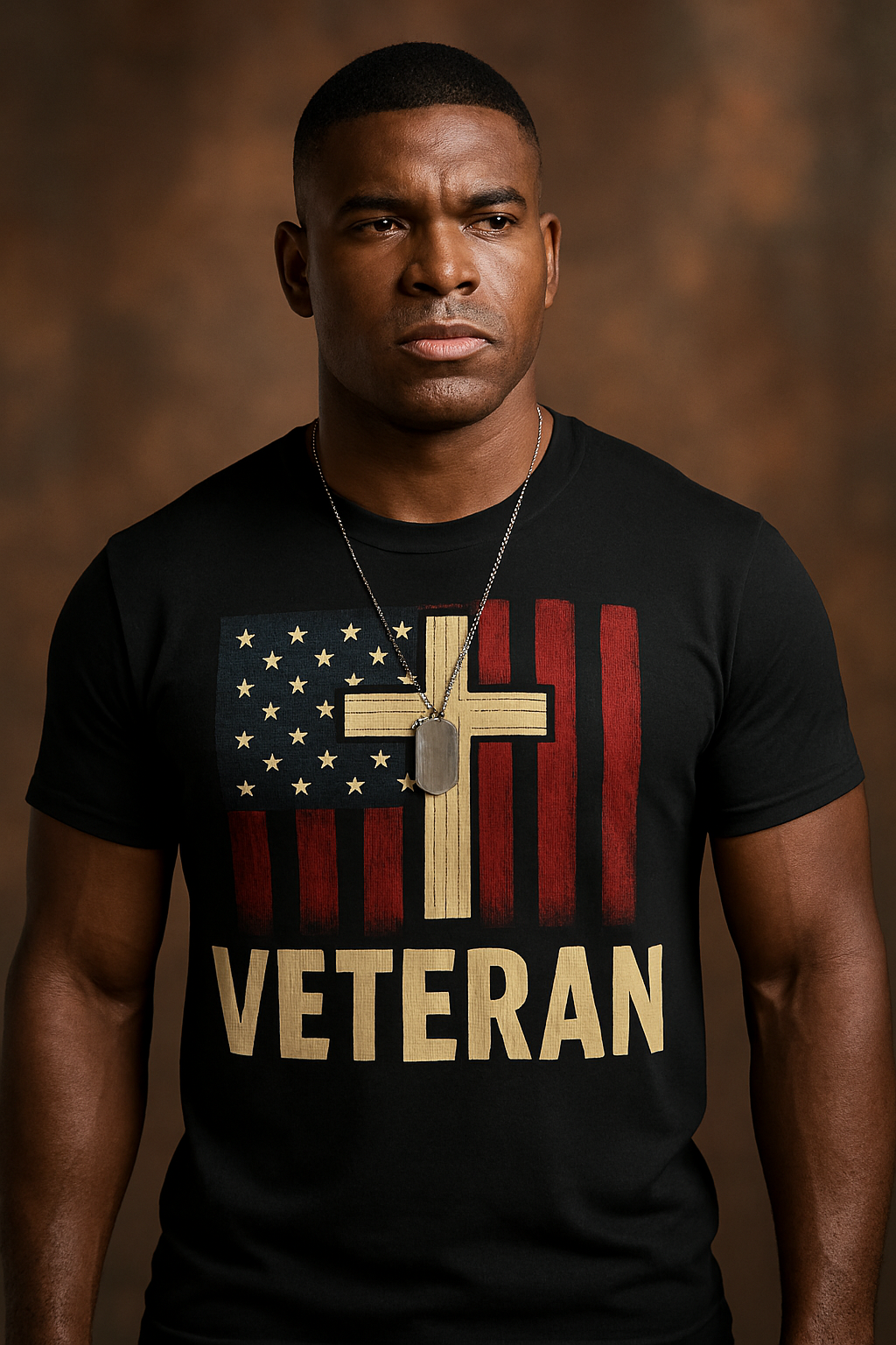 Veteran Cross Flag T‑Shirt – Faith & Freedom Edition