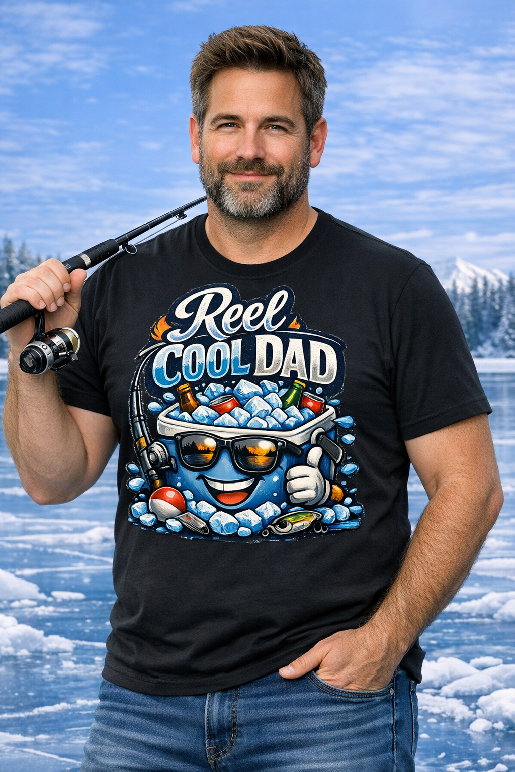 Reel Cool Dad Funny Fishing T-Shirt