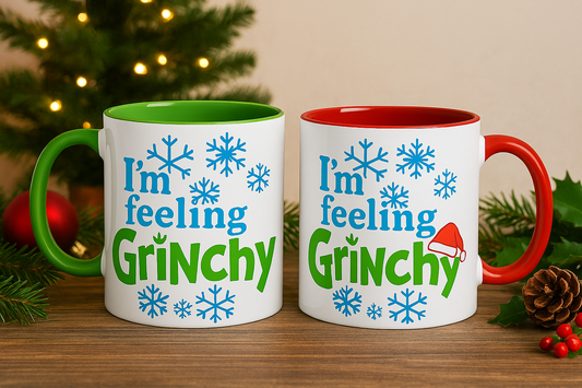 “I’m Feeling Grinchy Holiday Mug Set – Red & Green Edition”
