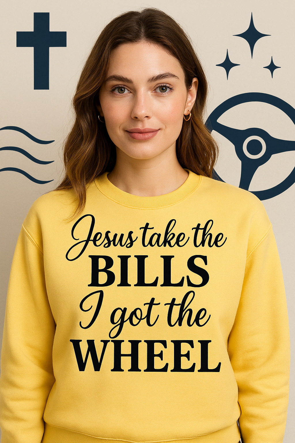 Jesus Take the Bills” Crew Neck Sweatshirt