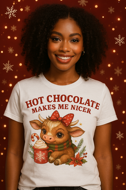 Festive Comfort: Hot Chocolate Graphic Tee Collection