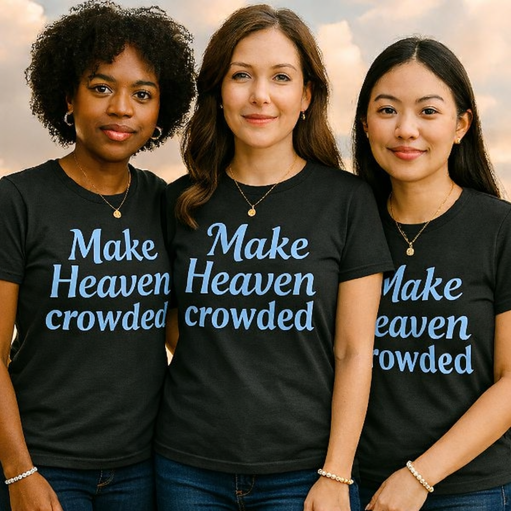 Make Heaven Crowded – Inspirational Cotton Tee (Multiple Color Options)