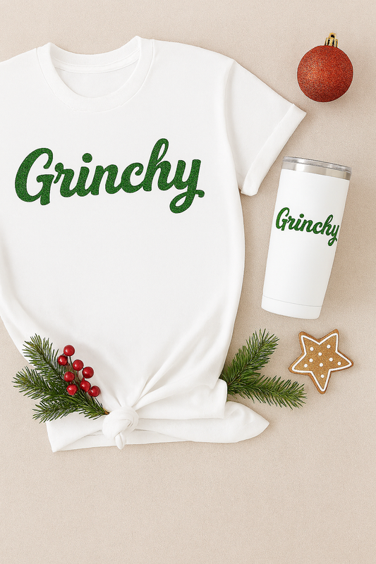 Grinchy Holiday Duo – White T-Shirt & 20oz Tumbler Set”