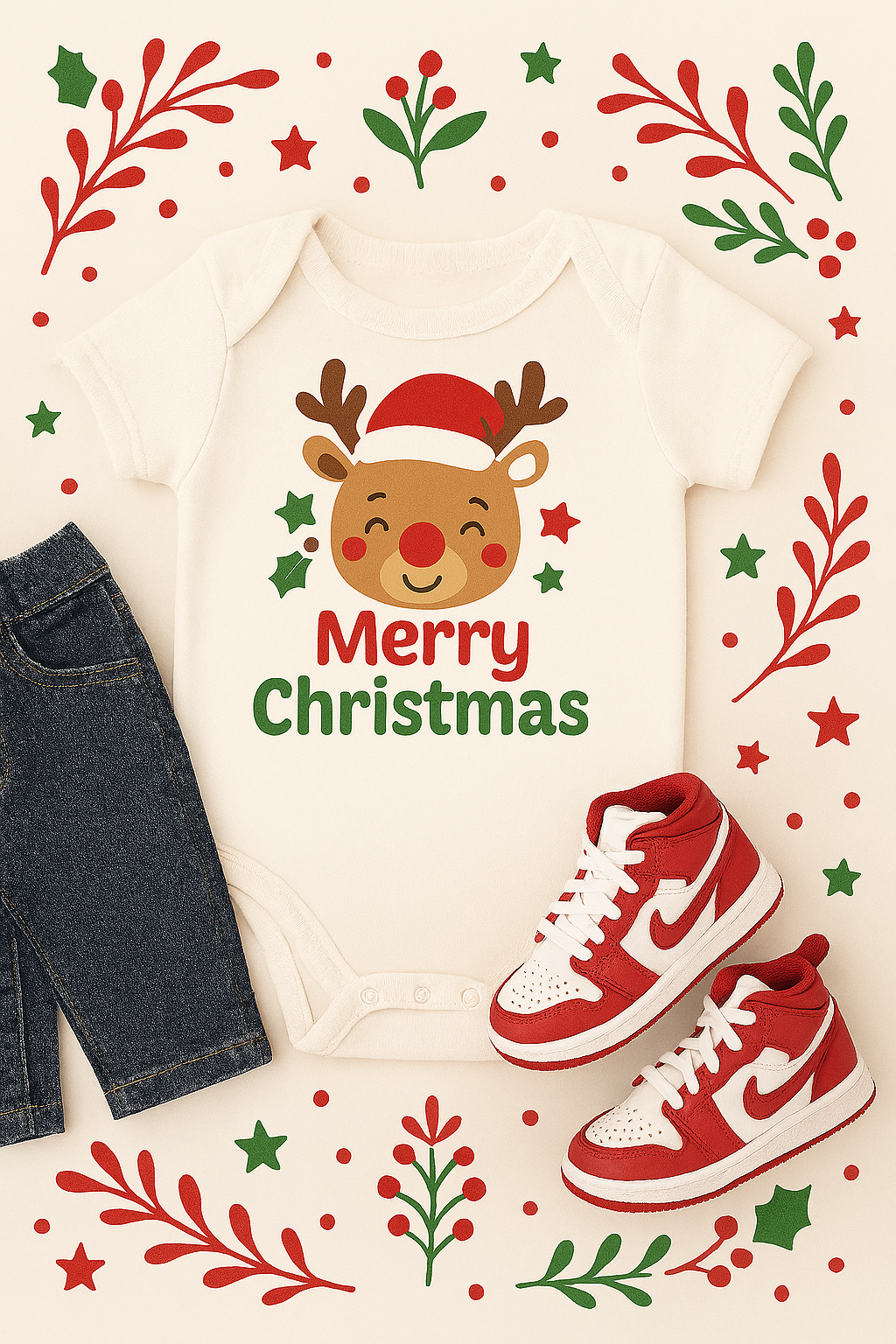 Holiday Baby Onesies – Snowman or Reindeer Design