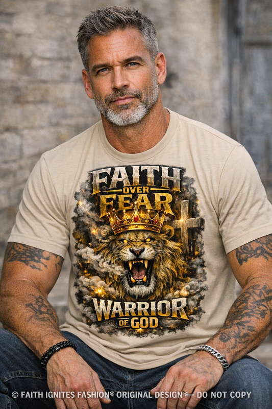 Faith Over Fear — Warrior of God Lion Tee