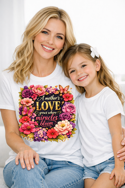 A Mother's Love Blooms Tee – Faith-Inspired Floral Graphic