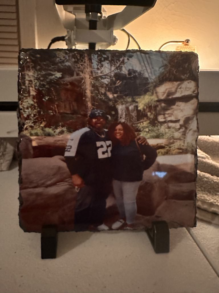 🖼️ Personalized Stone Photo Keepsake – 6" Square Slate