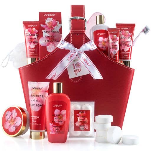 Japanese Cherry Blossom Luxury Spa Gift Set | 25-Piece Bath Collection | FIF