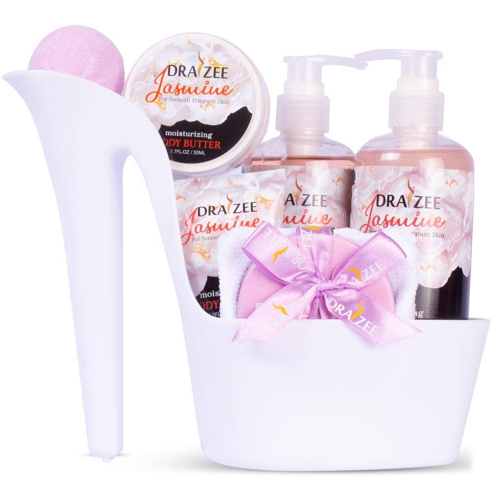 Jasmine Scented Luxury Spa Gift Set for Mom – 8-Piece Self Care Collection
