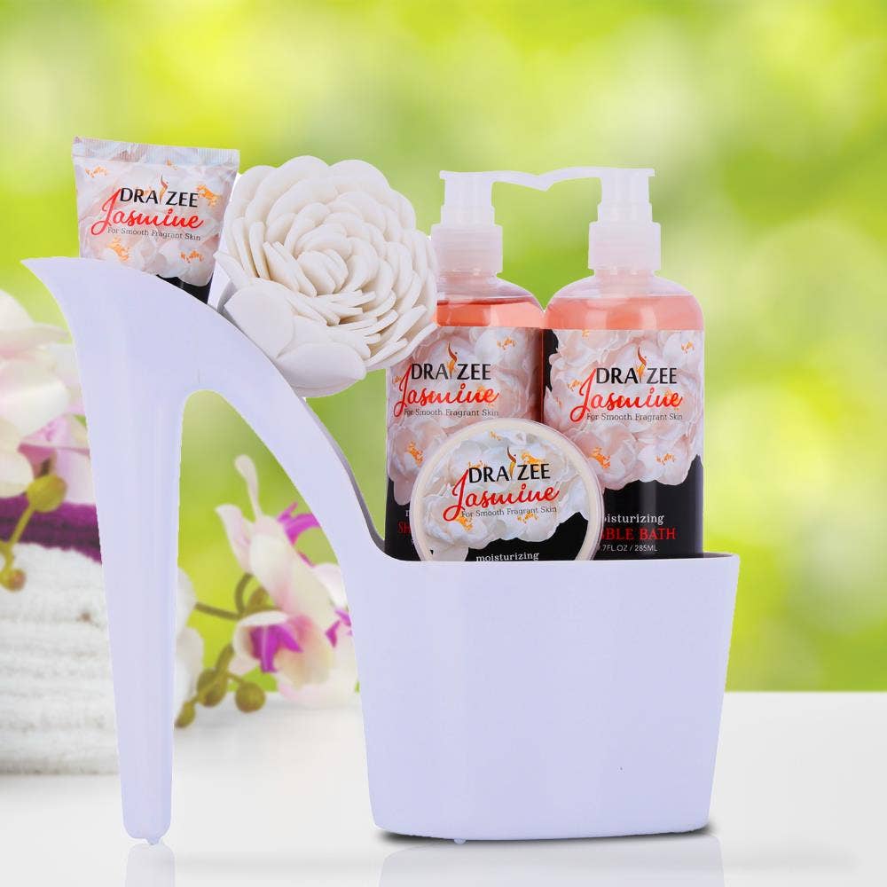 Jasmine Scented Luxury Spa Gift Set for Mom – 8-Piece Self Care Collection