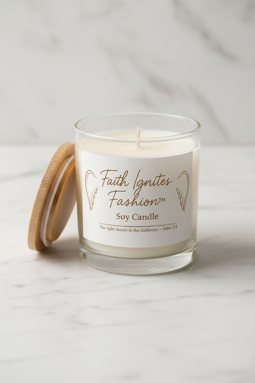 Candle with Wooden Lid On
