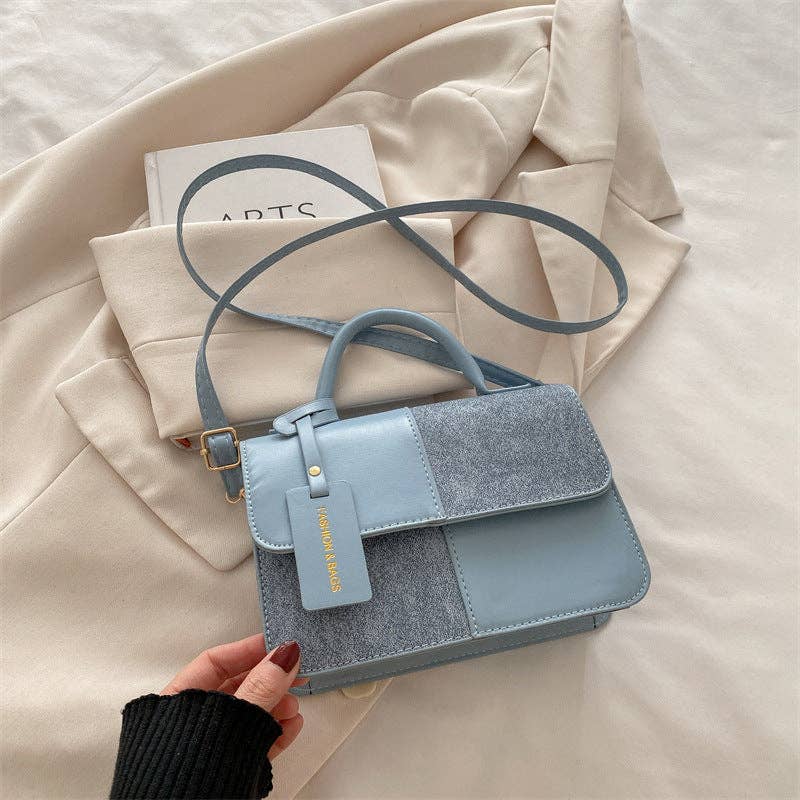 Maeve Brooke Mini Shoulder Bag – Black, White & Blue