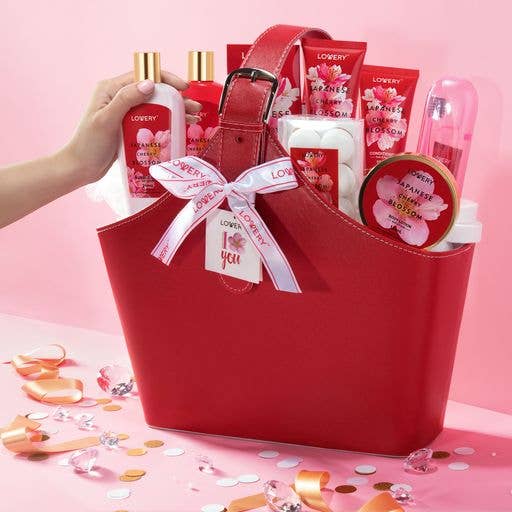 Japanese Cherry Blossom Luxury Spa Gift Set | 25-Piece Bath Collection | FIF